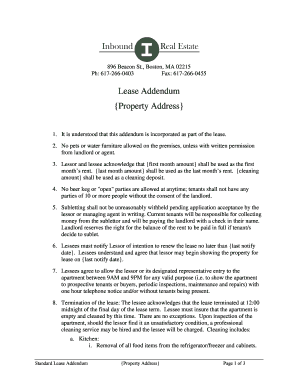 Standard Lease Addendum