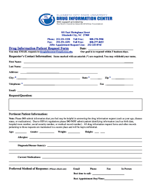 Drug Information Patient Request Form