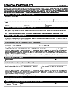 Rollover Authorization Form