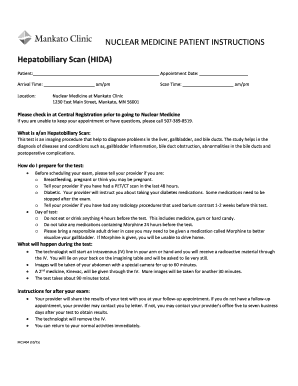 Hepatobiliary Scan Patient Instructions
