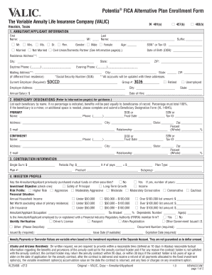 FICA Alternative Plan Enrollment Form