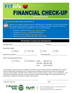 Employee Wellness Incentive Certification Form
