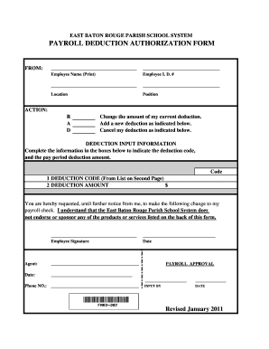 Payroll Deduction Authorization Form