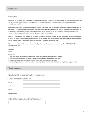 Chicago 47th Ward Infrastructure Audit Form