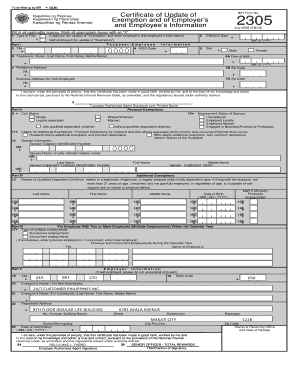 BIR Form 2305 Certificate of Update