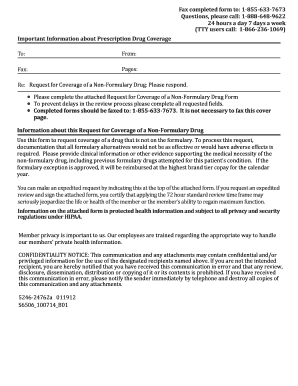 Request for Coverage of a Non-Formulary Drug Form