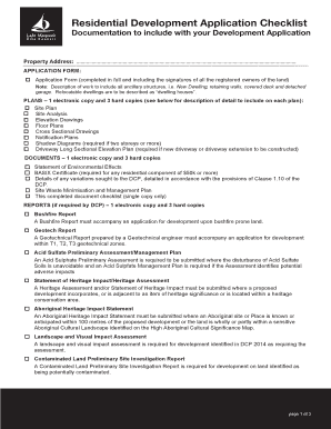 Residential Development Application Checklist