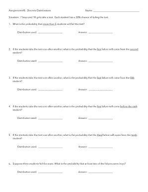 Discrete Distributions Assignment