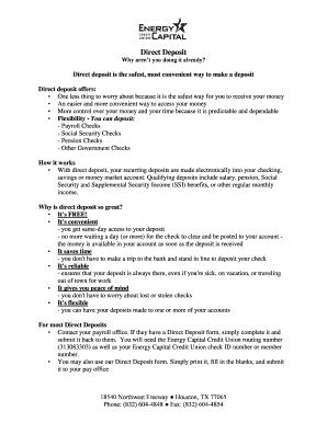 Direct Deposit Authorization Agreement