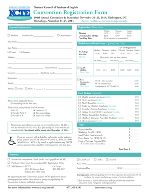 NCTE Annual Convention Registration Form