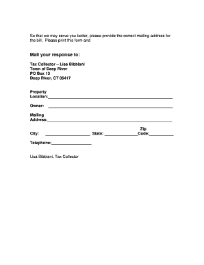 Tax Bill Address Update Form