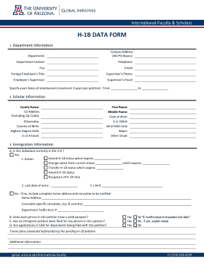 H-1B Data Form