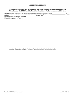 Association Addendum for Residential Real Estate Purchase