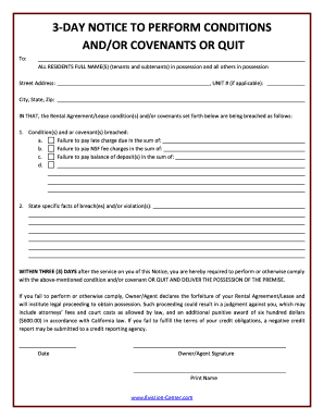 3-Day Notice to Perform or Quit