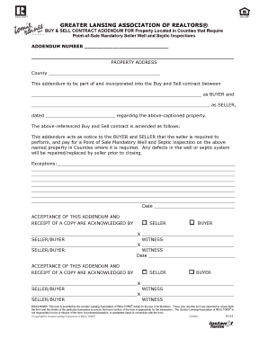 Well and Septic Inspection Addendum