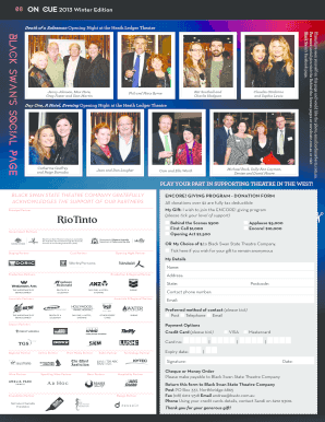 Black Swan State Theatre Company Donation Form