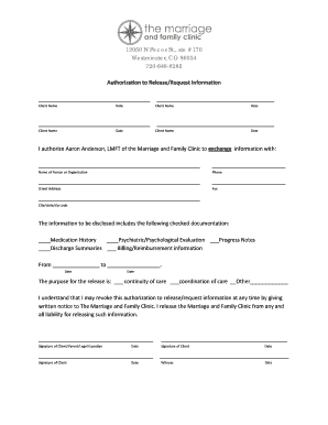 Authorization to Release Medical Information