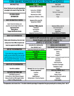 Form 1099-MISC Reminders for Schools