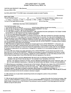 Exclusive Right to Lease Agreement