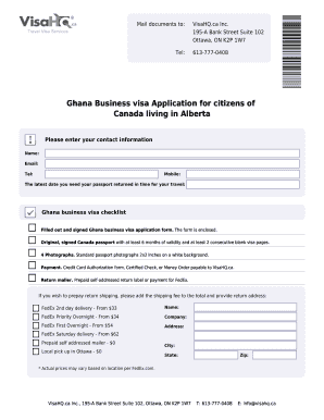 Ghana Business Visa Application