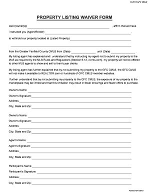 Property Listing Waiver Form