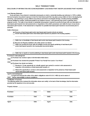 Lead-Based Paint Disclosure Form