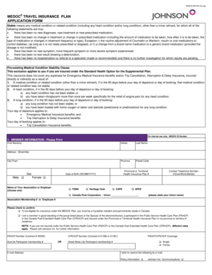 MEDOC Travel Insurance Application Form