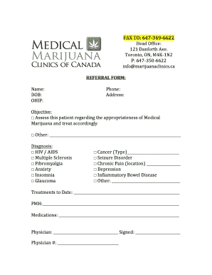 Medical Marijuana Referral Form