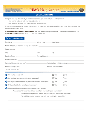 Alliance Grievance Complaint Form