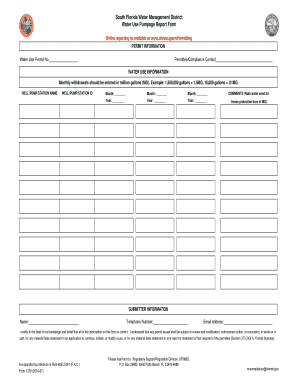 Water Use Pumpage Report Form