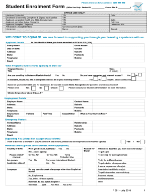 Student Enrolment Form