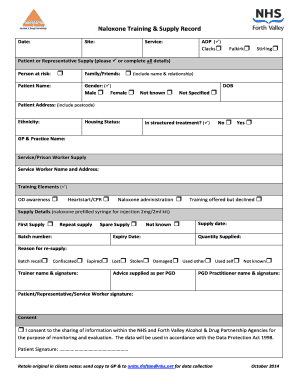 Naloxone Training & Supply Record