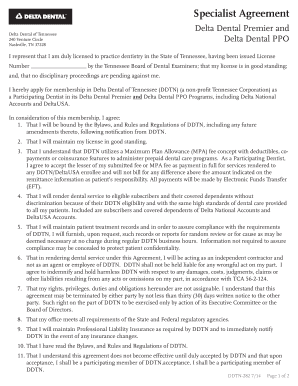 Delta Dental Specialist Agreement