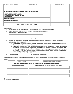 Proof of Service by Mail