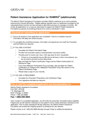 Patient Assistance Application for HUMIRA