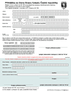 Futsal Association Membership Application