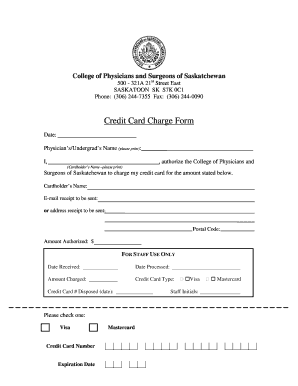 Credit Card Charge Form