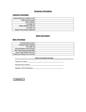Automatic Debit Authorization Form