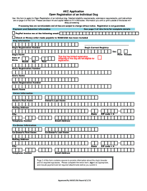 AKC Open Registration Application