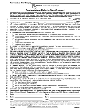 Condominium Rider to Sale Contract