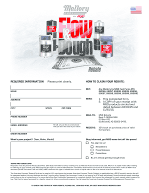 Mallory Fuel Pump Rebate Form