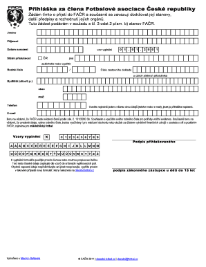 FAČR Membership Application Form