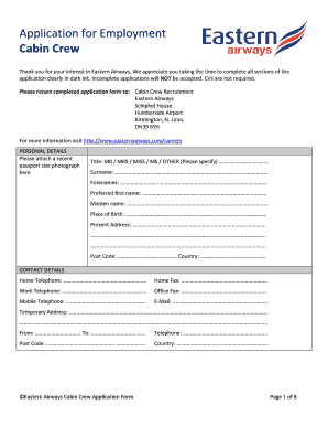 Cabin Crew Application Form