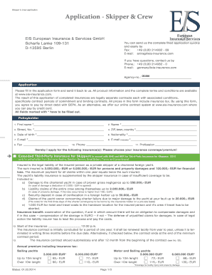 Skipper & Crew Insurance Application