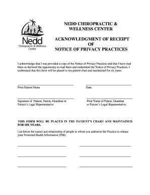 Acknowledgment of Receipt of Notice of Privacy Practices