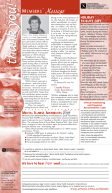 CMHA Holiday Tribute Gift Donation Form