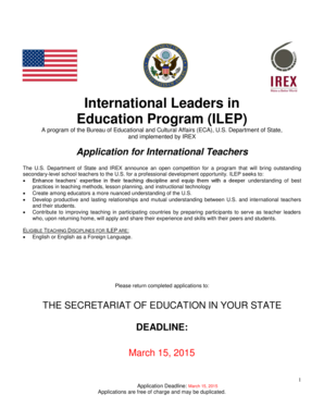 International Leaders in Education Program Application