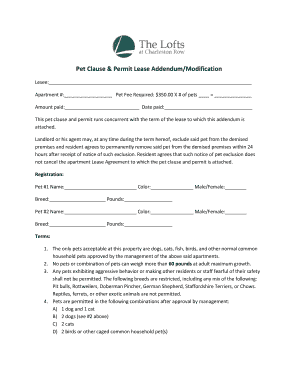 Pet Clause & Permit Lease Addendum