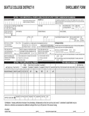 Seattle College District VI Enrollment Form