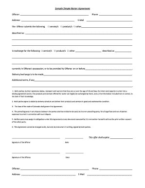 Simple Barter Agreement
